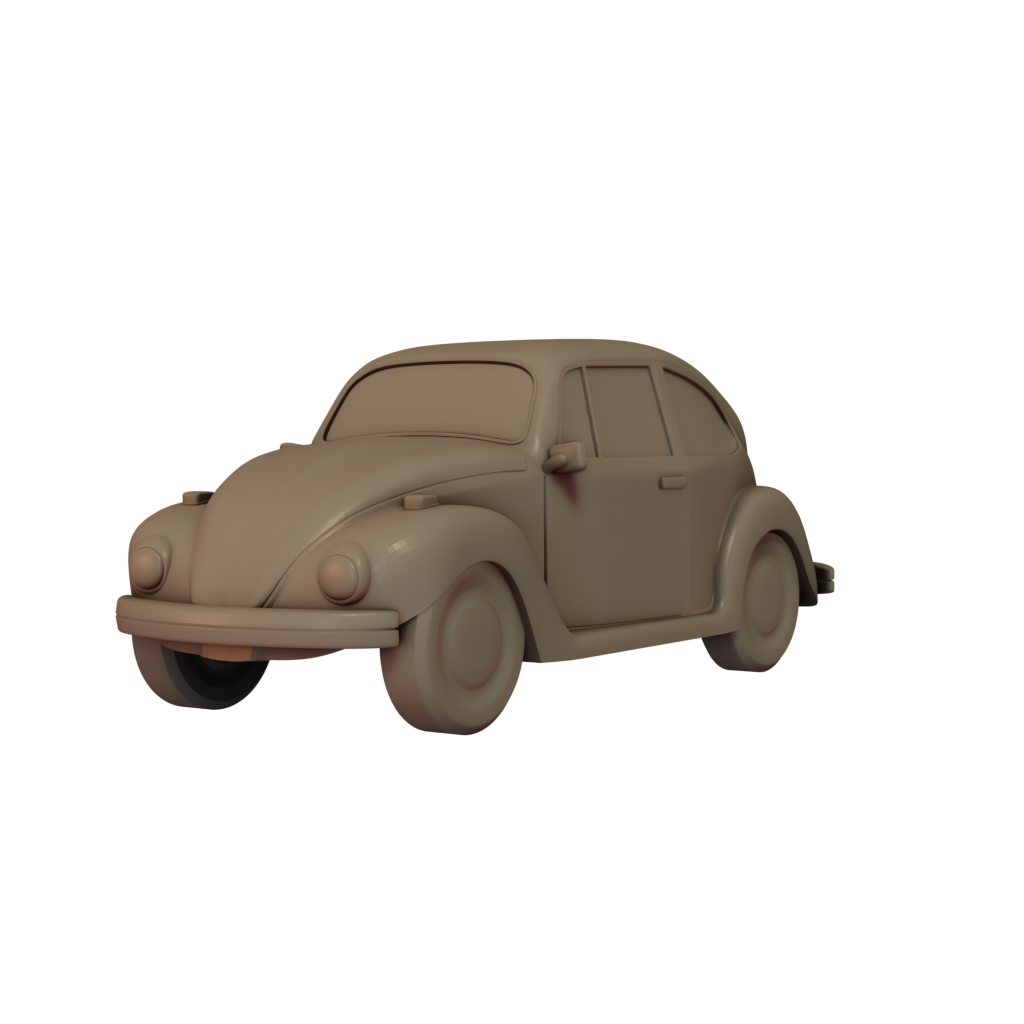 3D Render of Beetle car miniature side Image