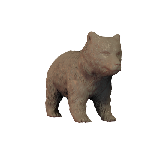 3D Render of Grizzly Bear cub on all fours miniature