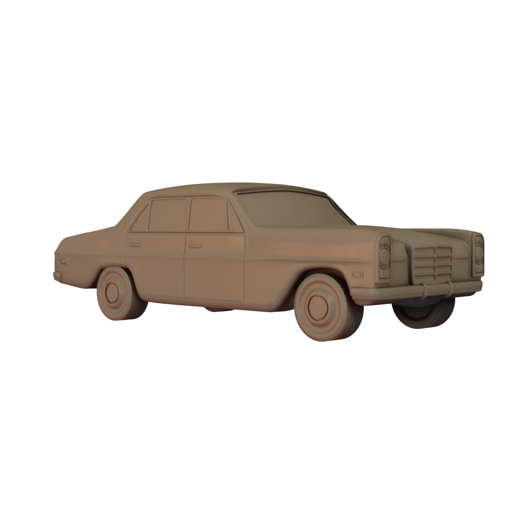 3D Render of Merc car miniature side Image