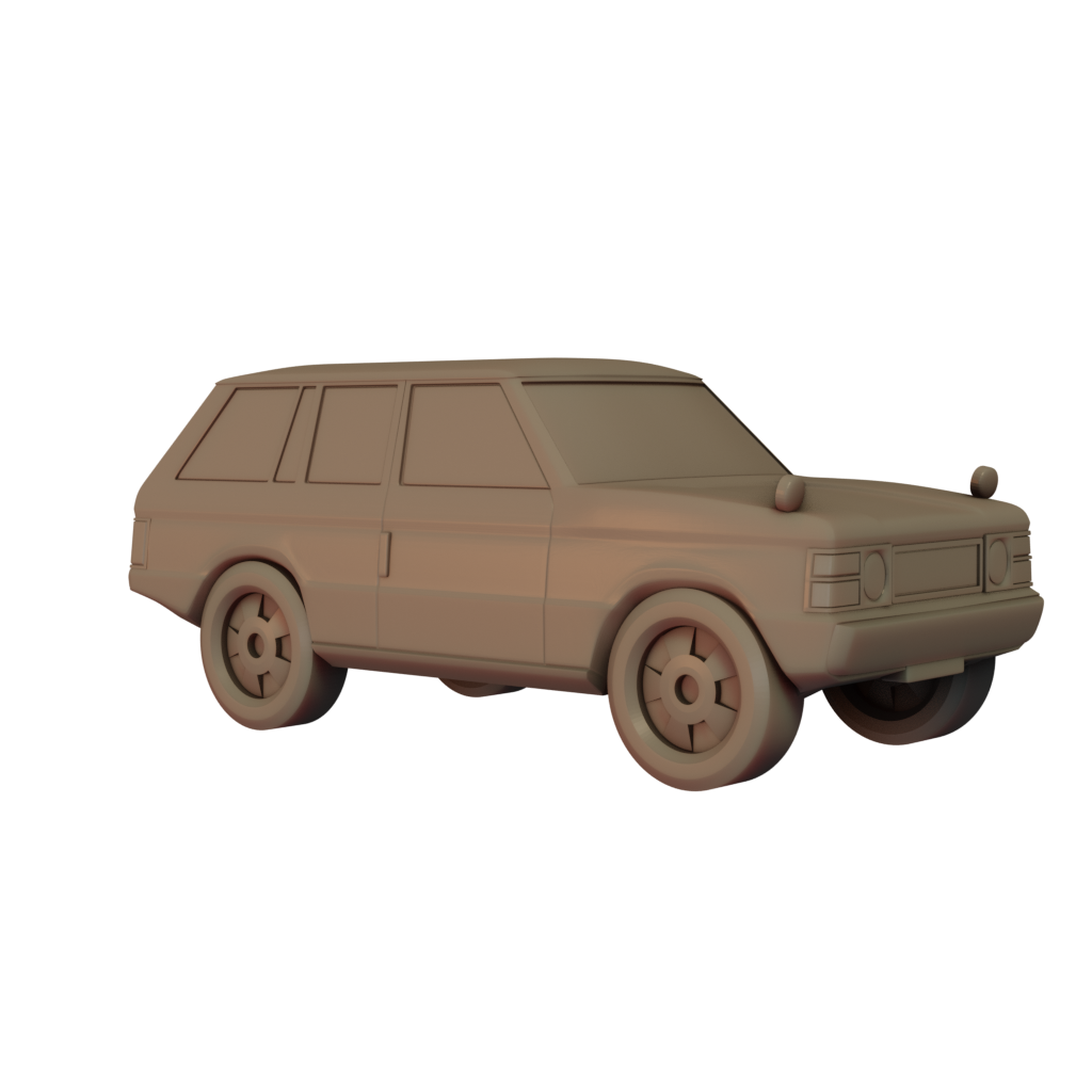 3D Render of Range Rover car miniature side Image