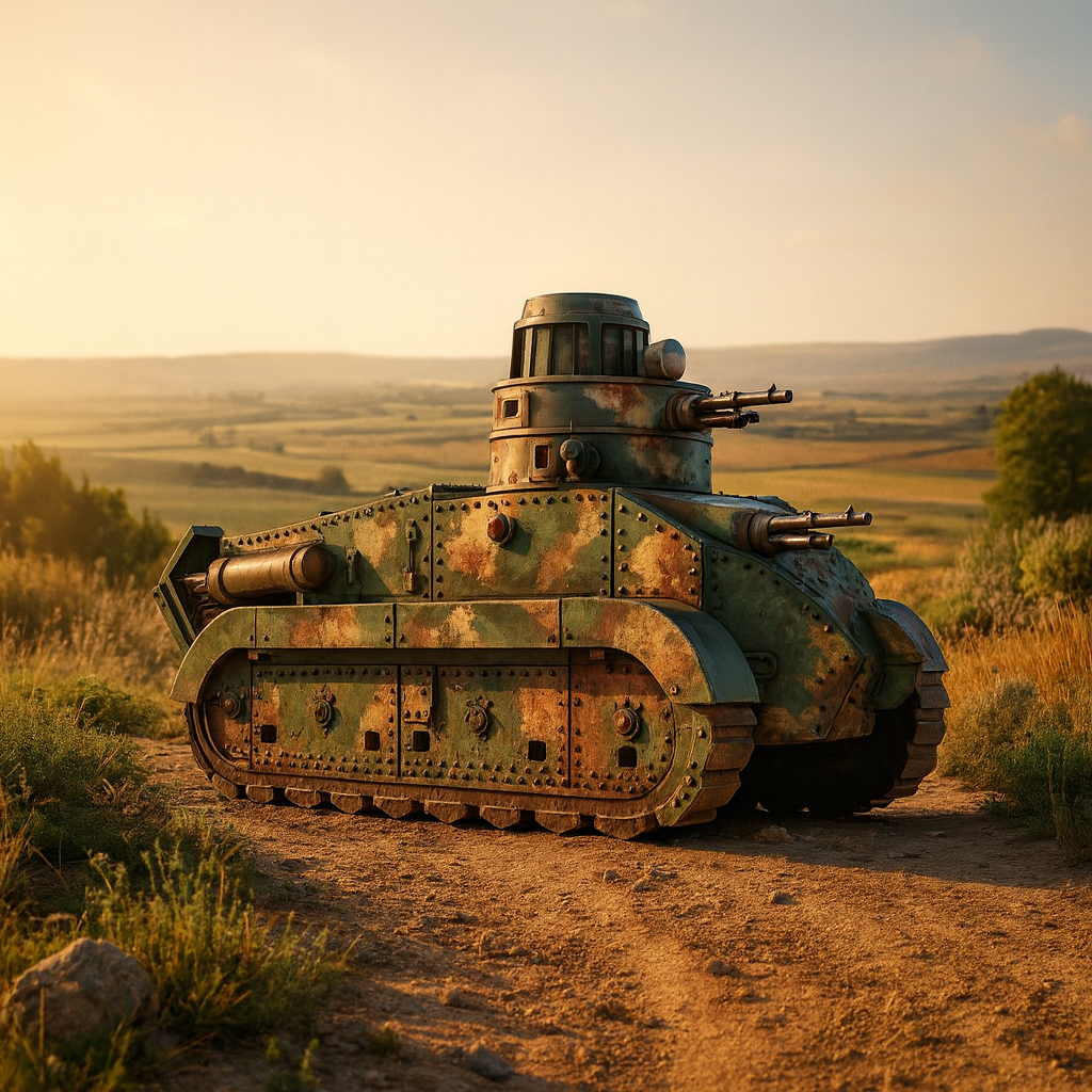 28mm resin Trubia A4 Light Tank miniature painted for tabletop wargaming – Disain Studio