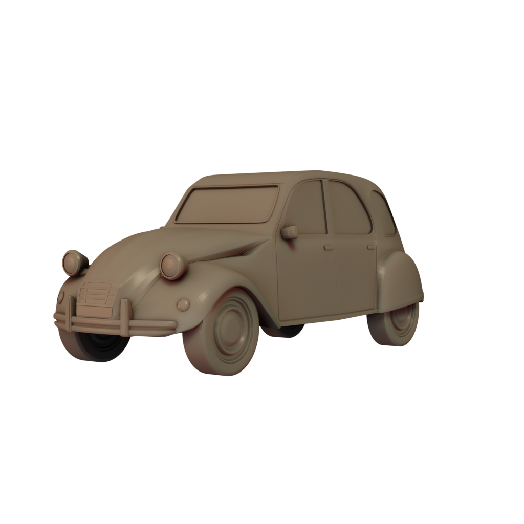 3D Render of 2CV car miniature side Image