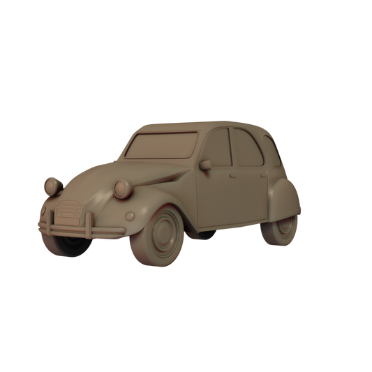 3D Render of 2CV car miniature side Image