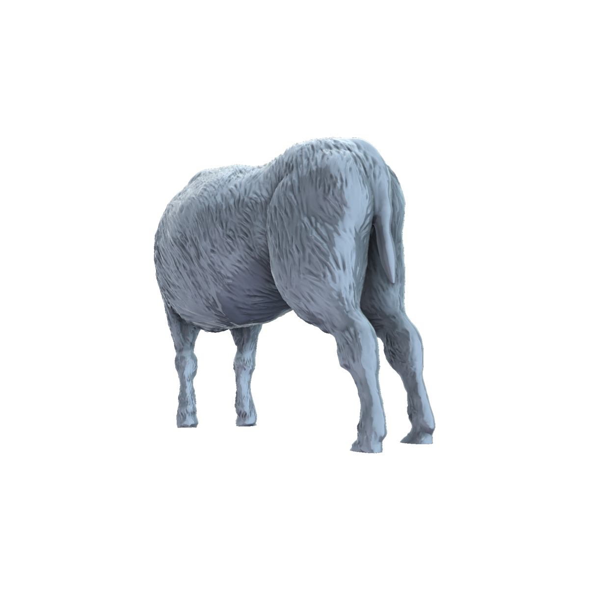 3D printed American bison calf head turned rear view