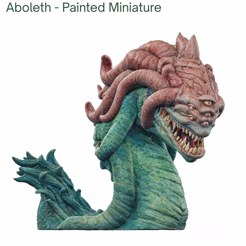 Painted Aboleth miniature on a white background.