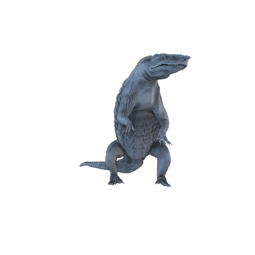 3D printed Aetosauroides rearing front view