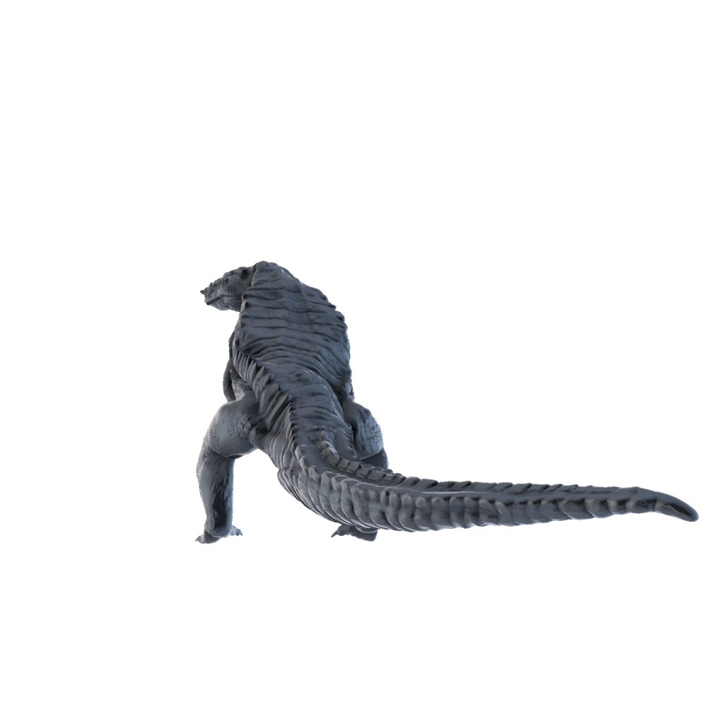 3D printed Aetosauroides rearing rear view