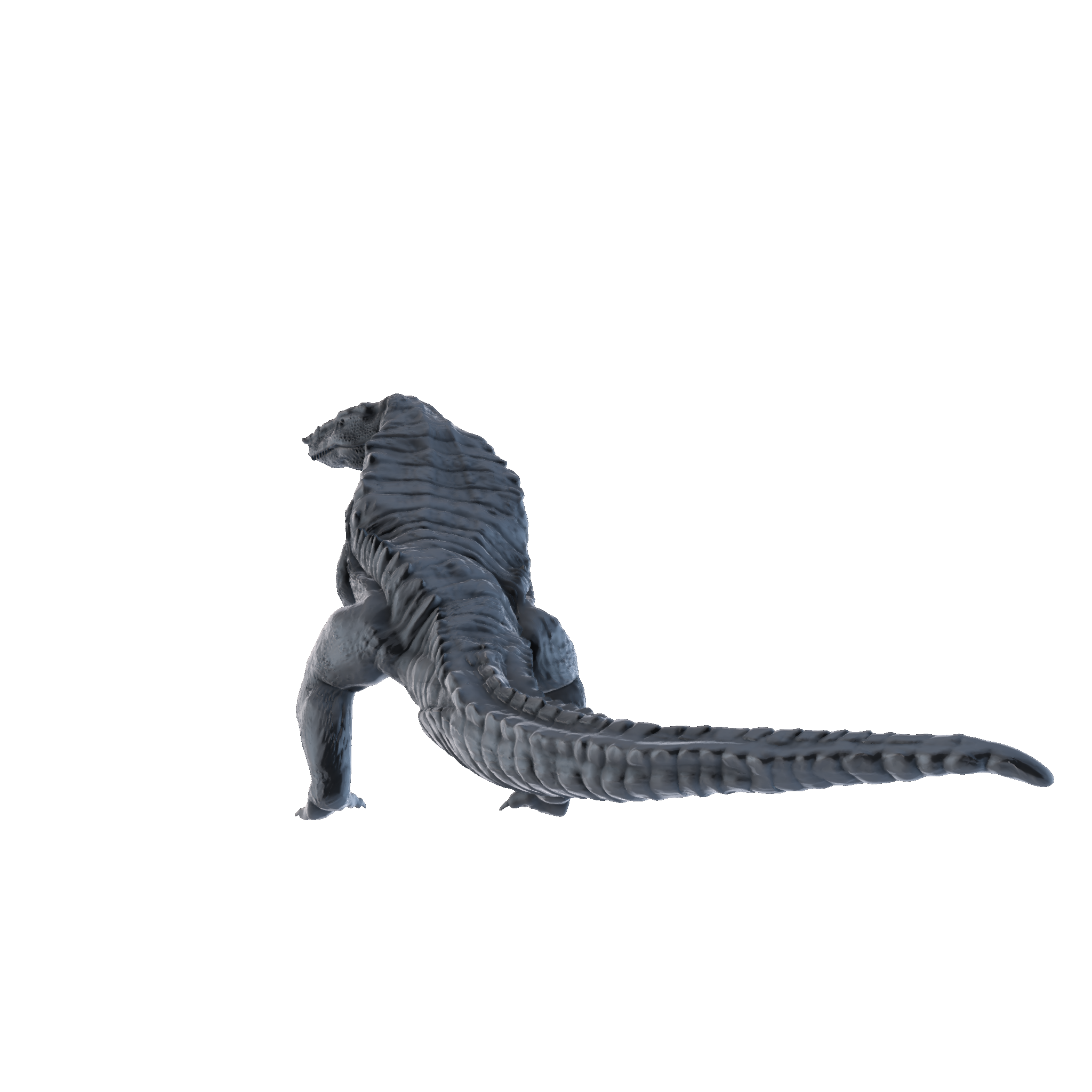 3D printed Aetosauroides rearing rear view