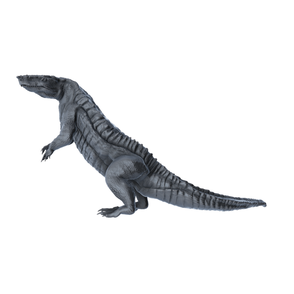 3D printed Aetosauroides rearing side view
