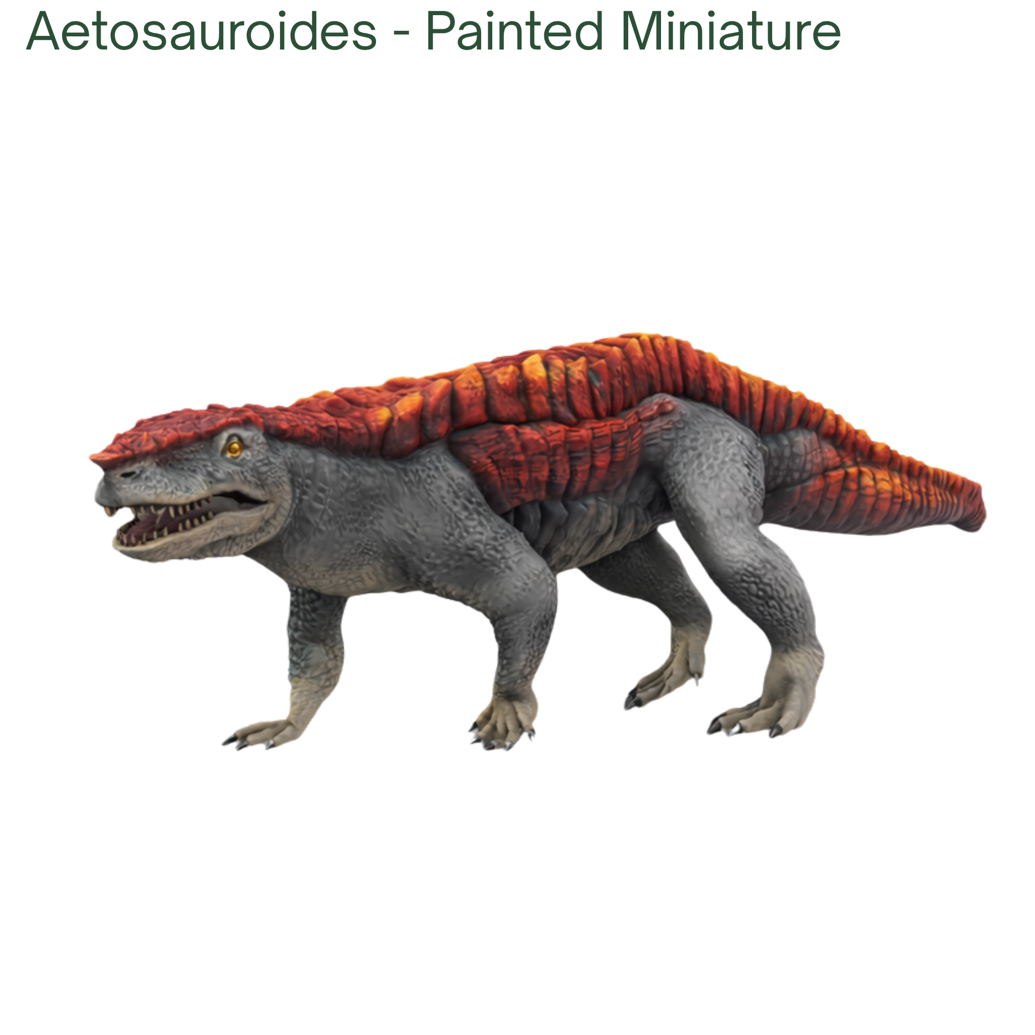 Aetosauroides prehistoric reptile walking Painted Miniature