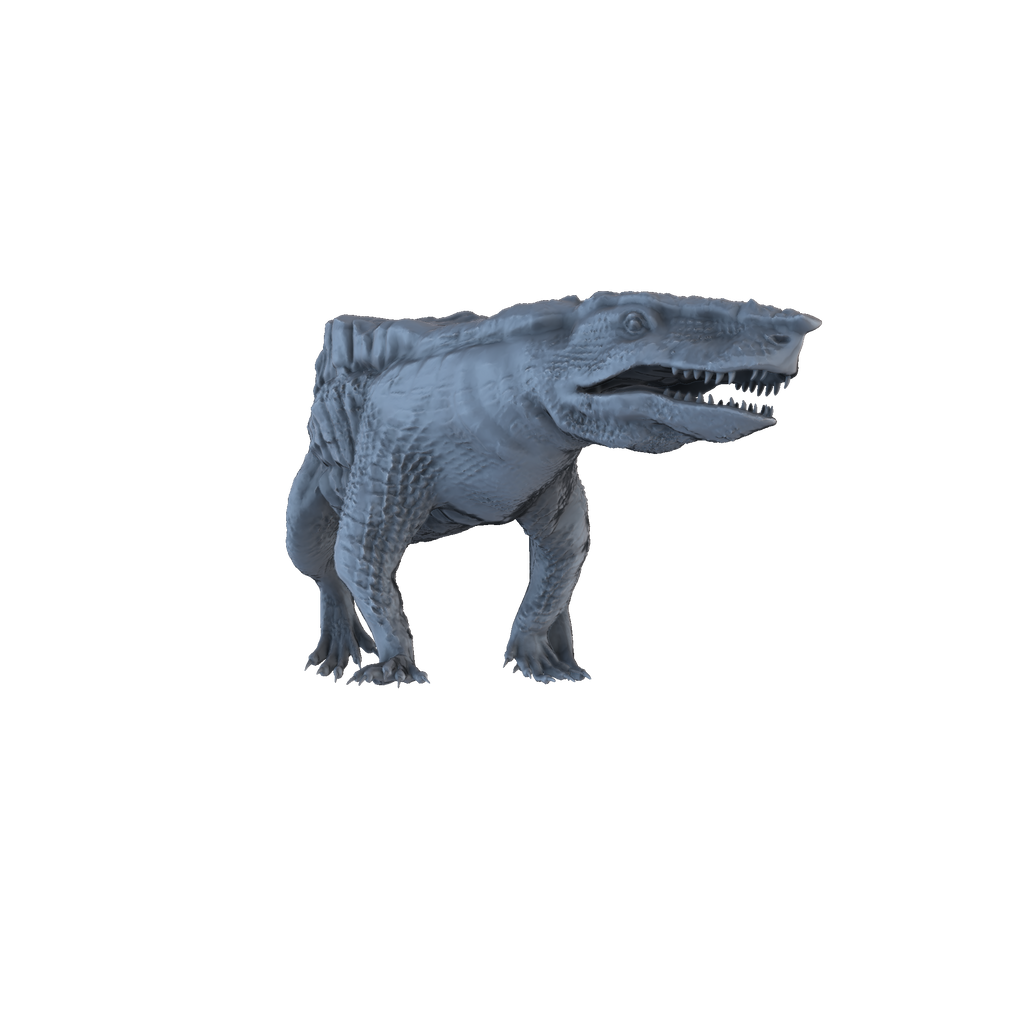 3D printed Aetosauroides walking front view
