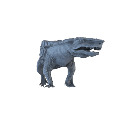 3D printed Aetosauroides walking front view