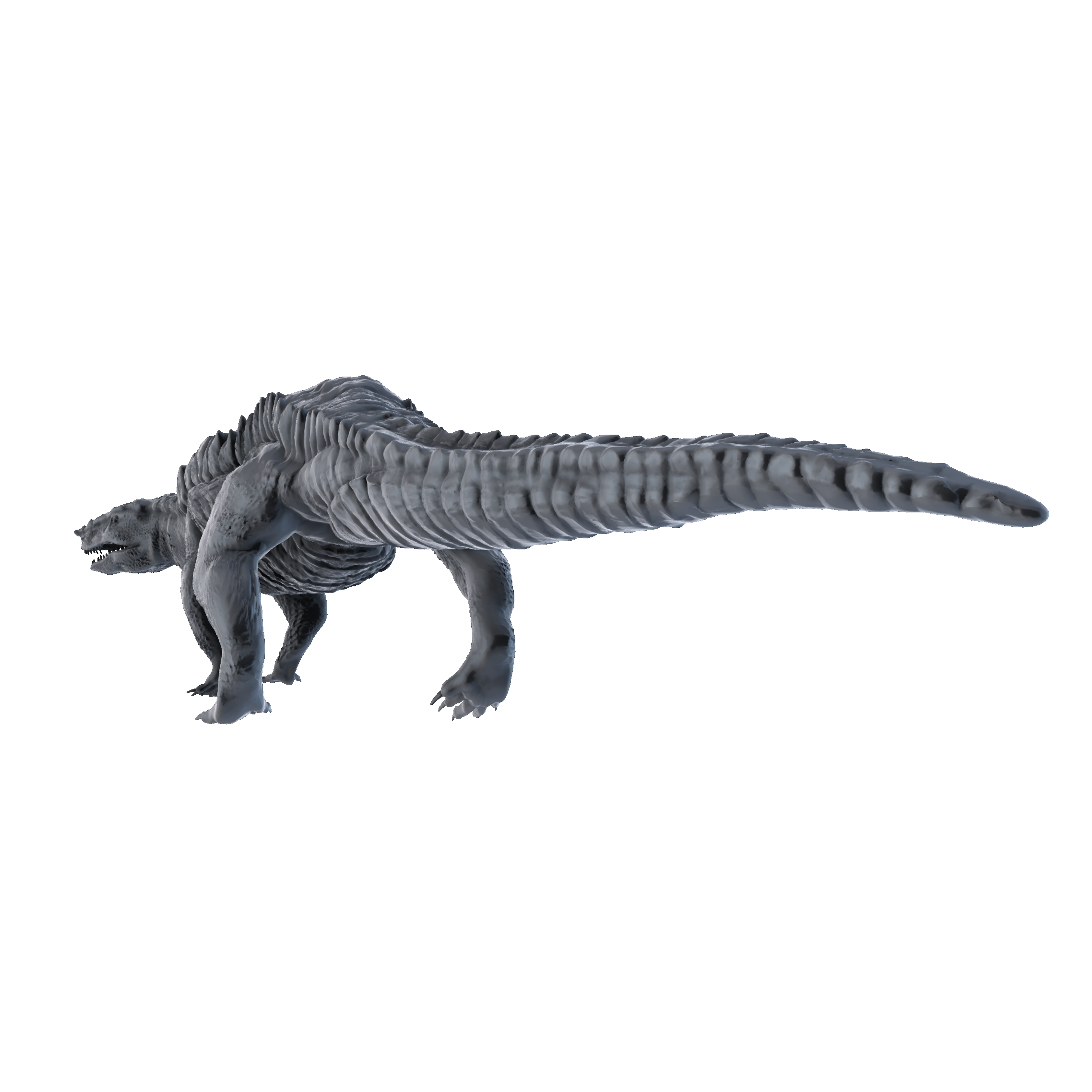 3D printed Aetosauroides walking rear view