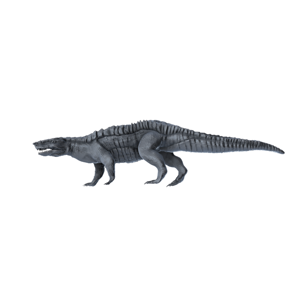 3D printed Aetosauroides walking side view