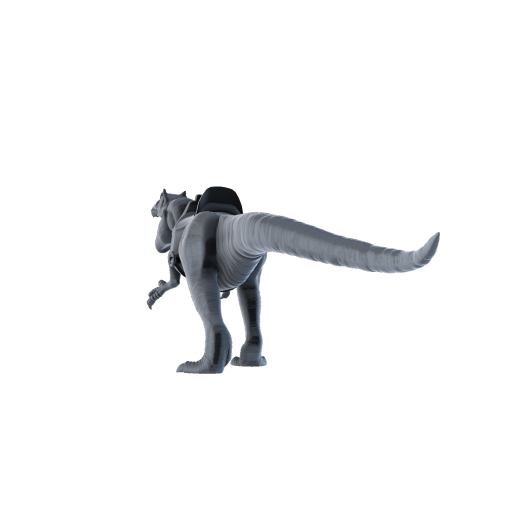 3D printed Allosaurus Mount rear view