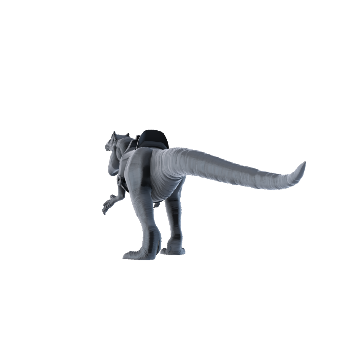 3D printed Allosaurus Mount rear view