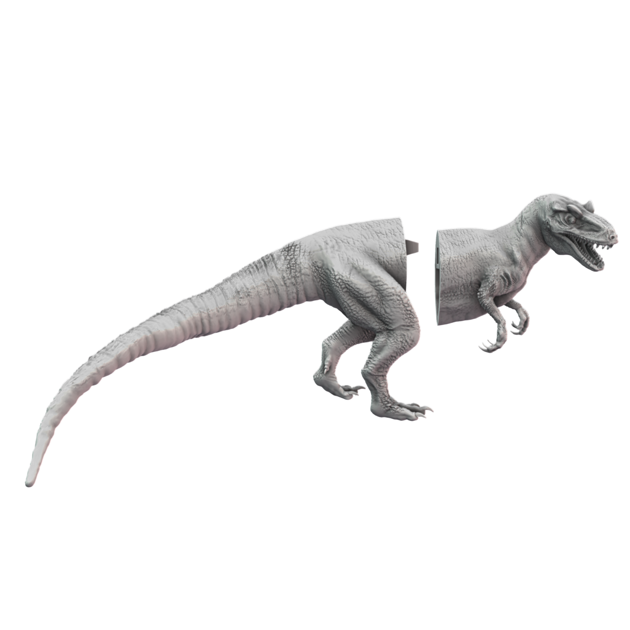 Allosaurus Standing Assembly Parts Side view