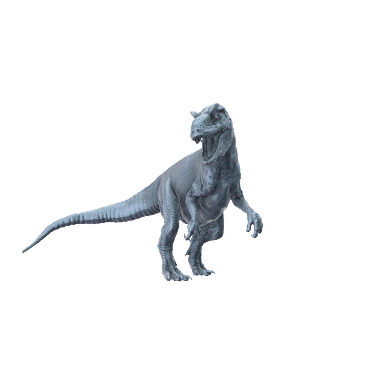 3D printed Allosaurus standing front view
