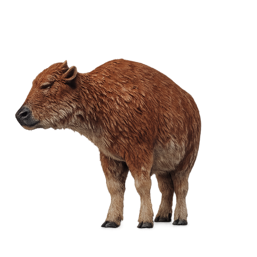 Painted American Bison Calf Head turned miniature
