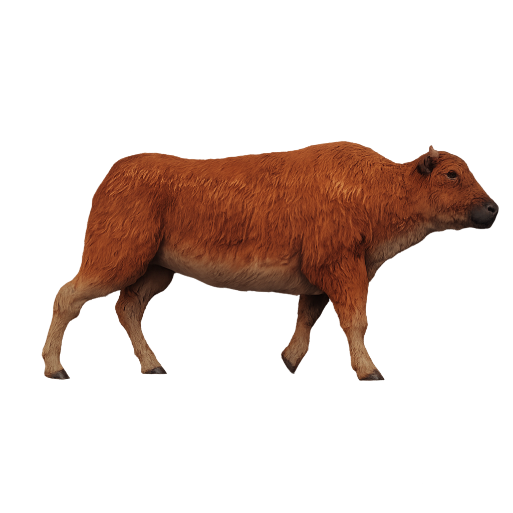 Painted American Bison Calf Running miniature