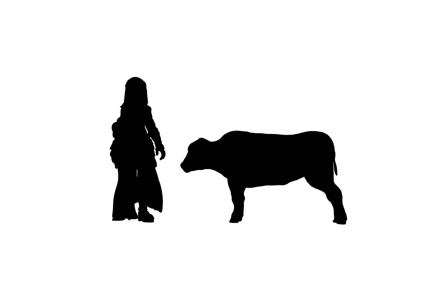 American Bison Calf standing Scale comparison to 28mm Human Miniature