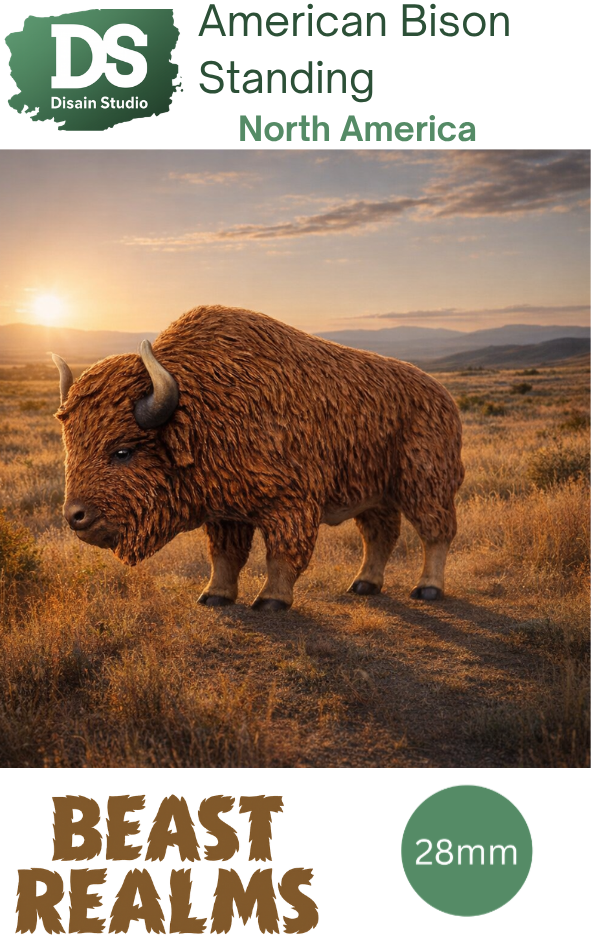 Product Packaging American bison standing 'Beast Realm' range produced by 'Disain Studio'