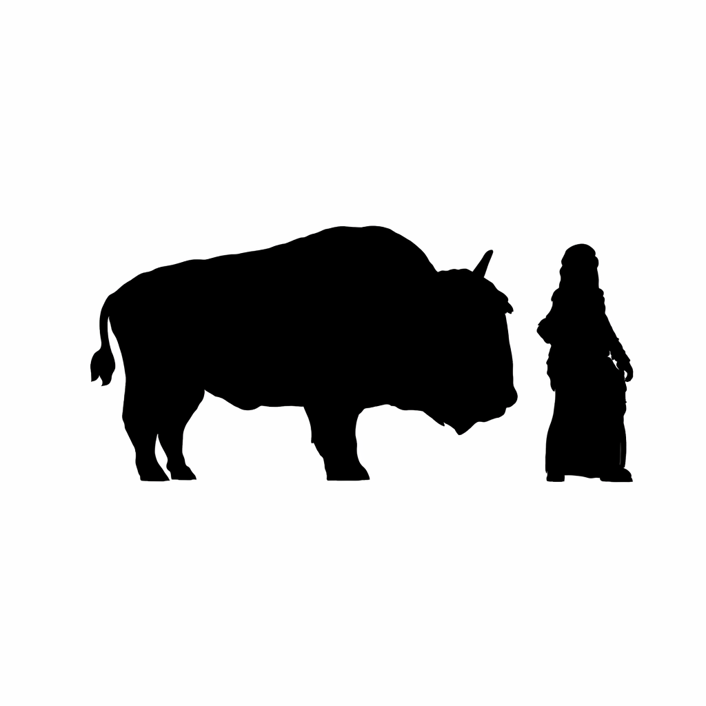 American Bison Standing Scale Comparison to 28mm Human Miniature