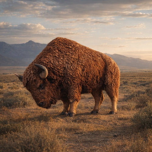 American Bison grazing 