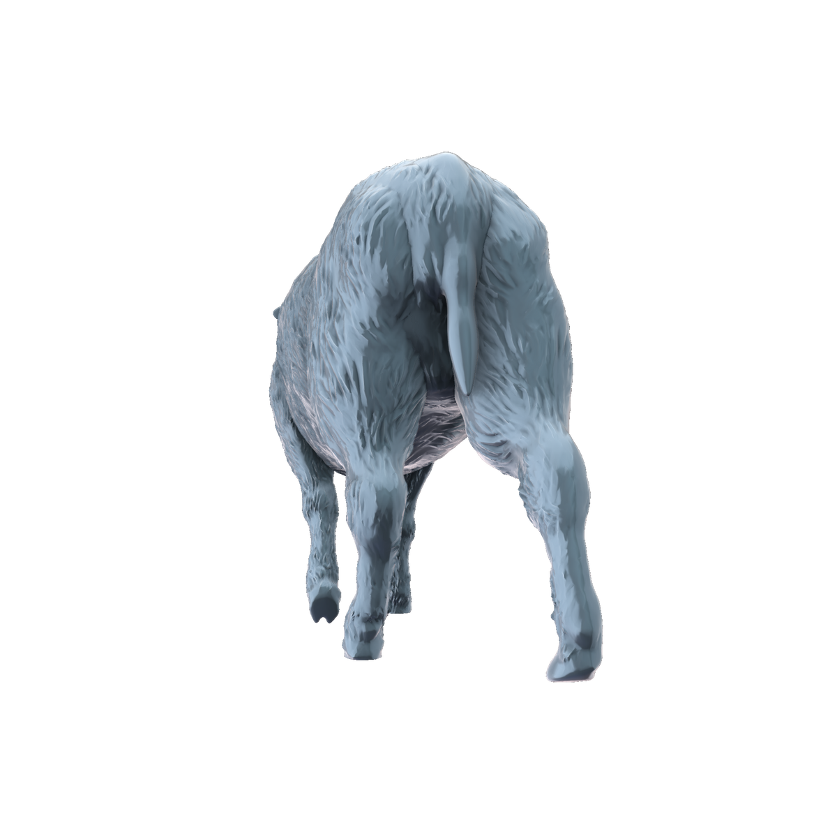 3D printed American bison calf running rear view
