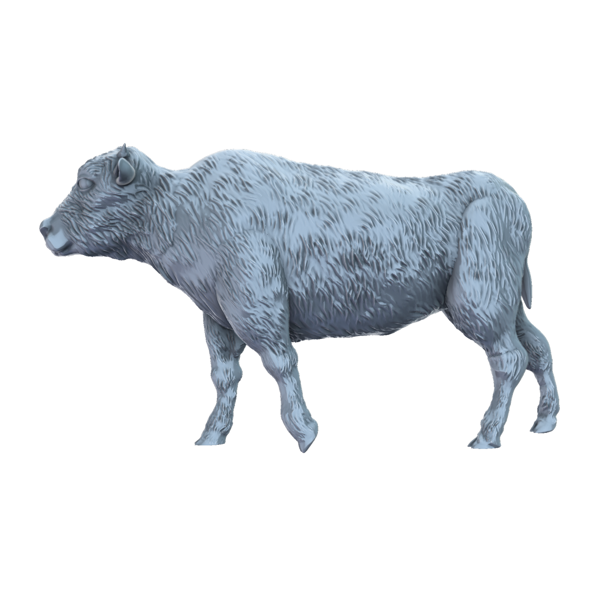 3D printed American bison calf running side view