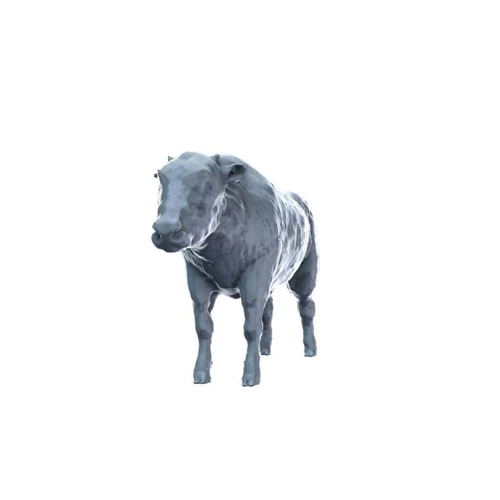 3D printed American bison calf standing front view