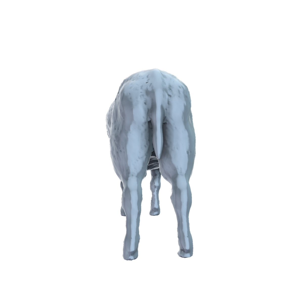 3D printed American bison calf standing rear view