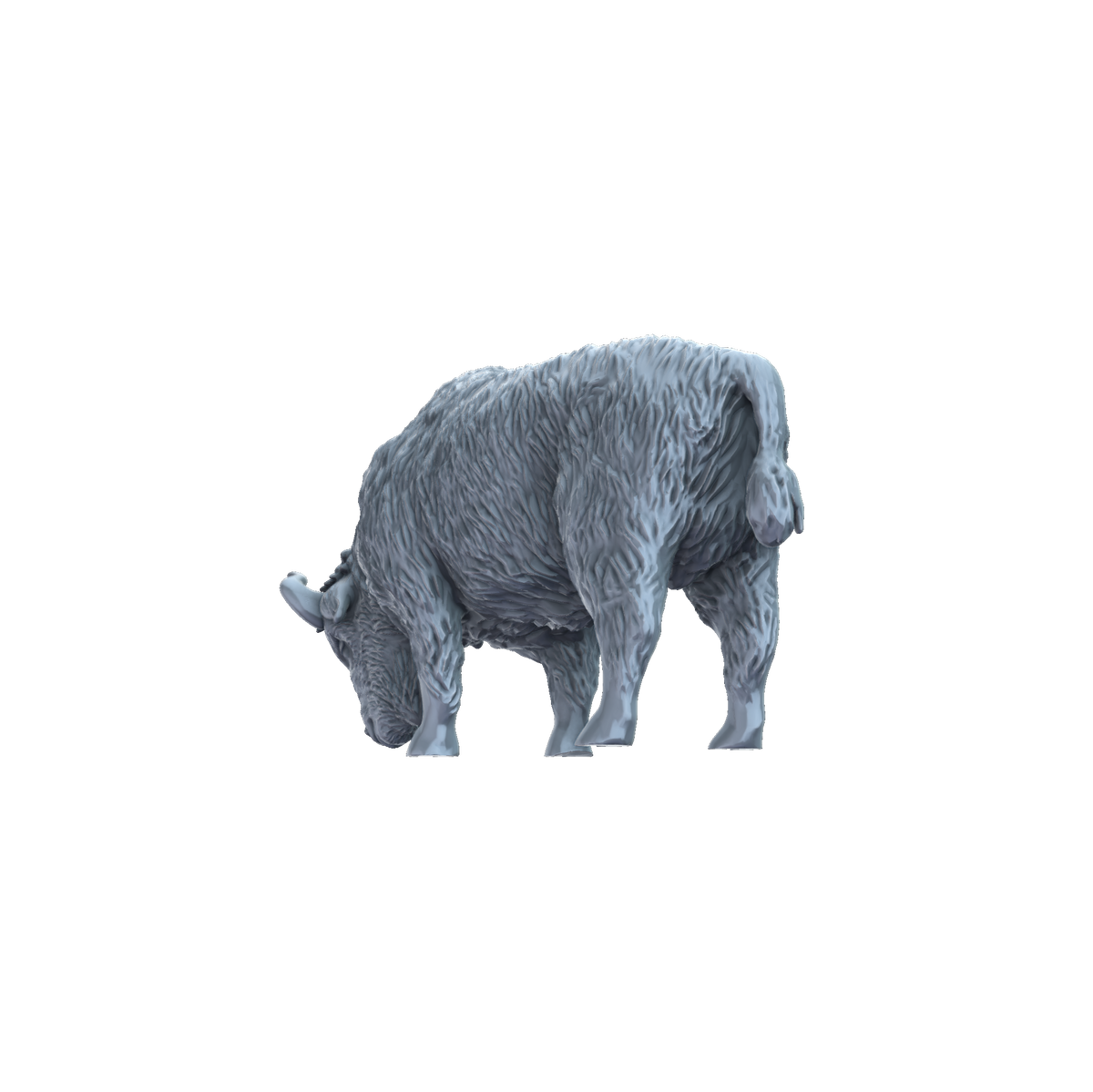 3D printed American bison grazing rear view