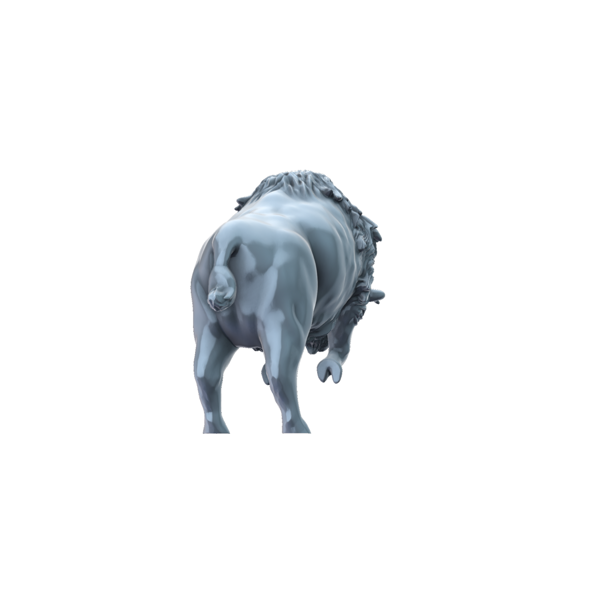 3D printed American bison leaping rear view