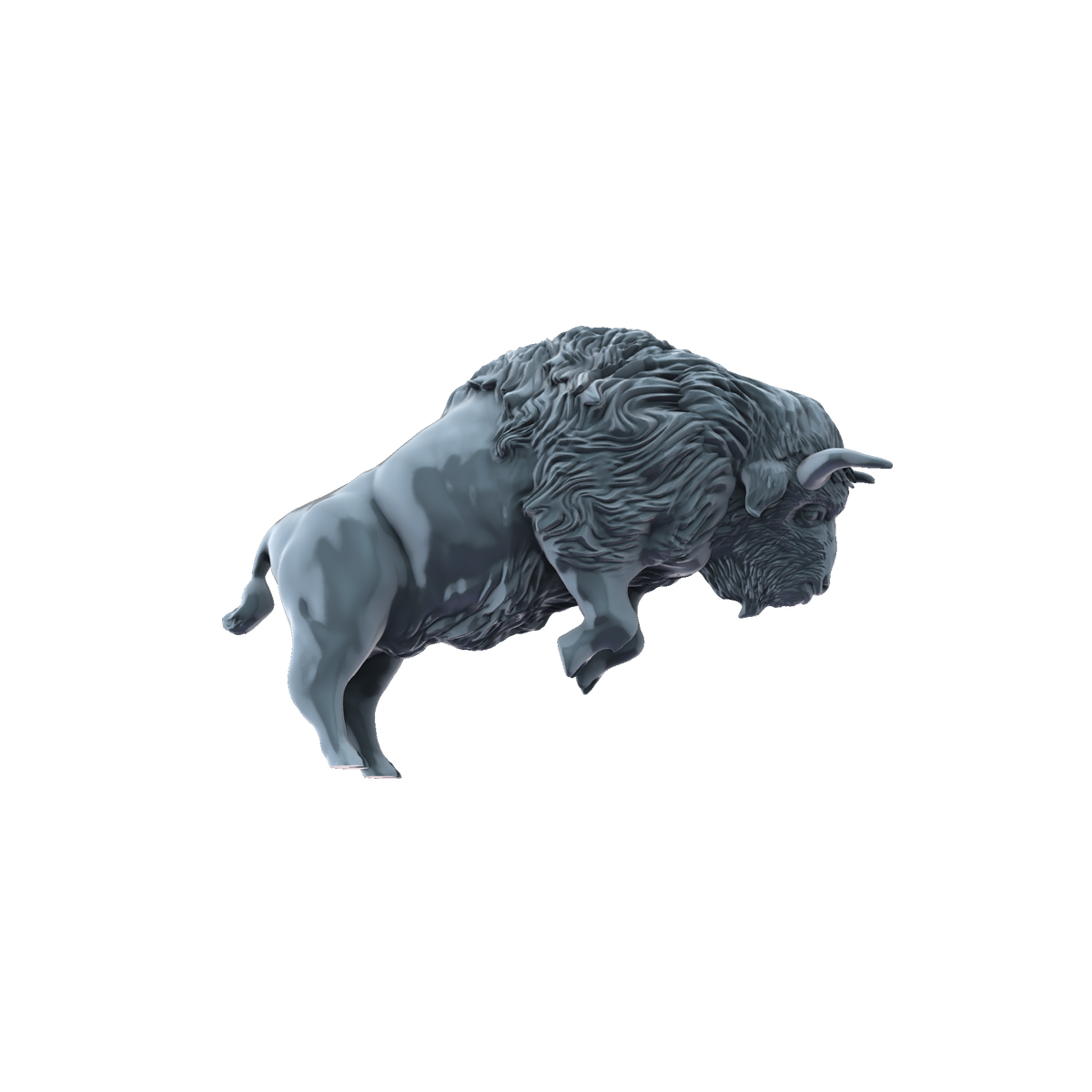 3D printed American bison leaping side view