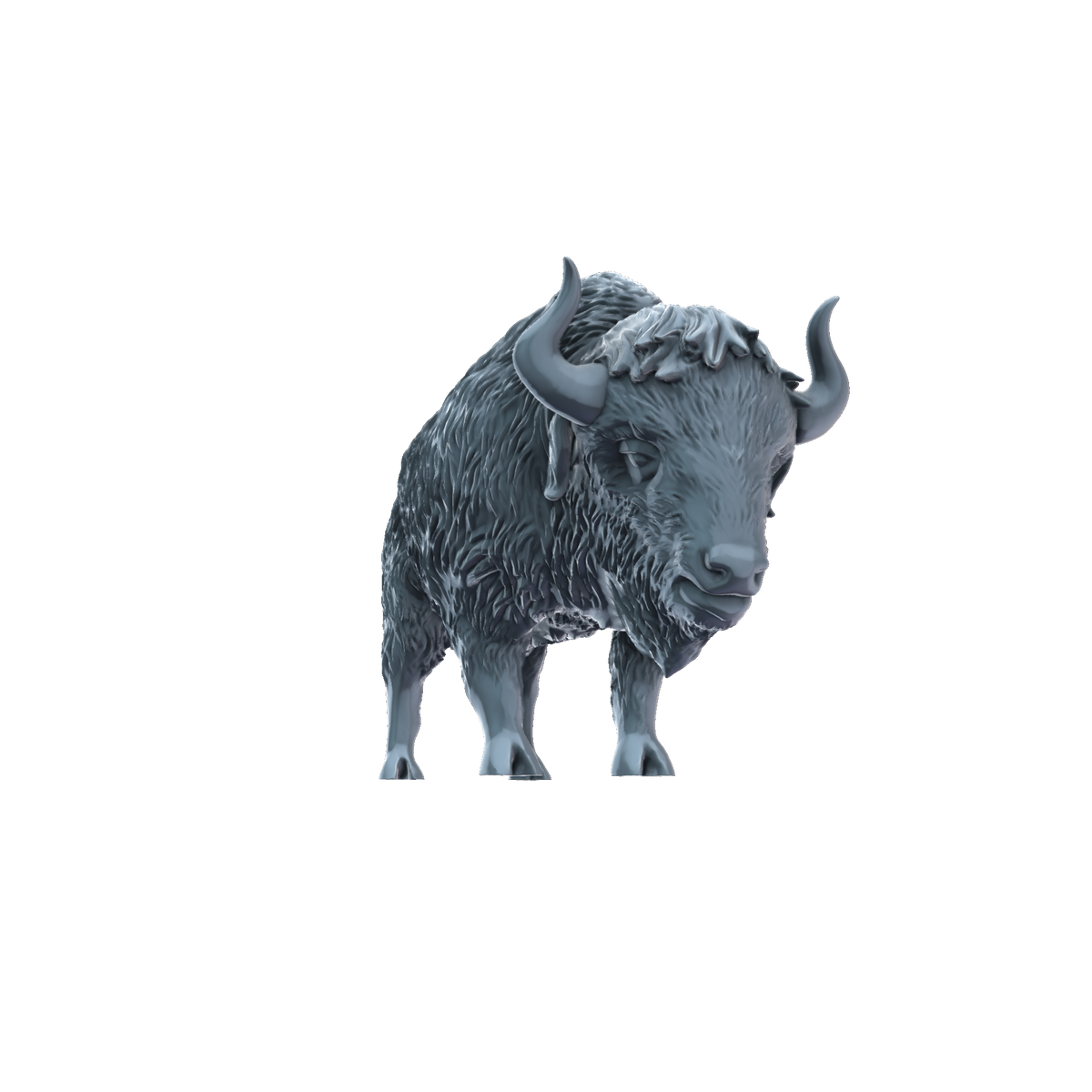 3D printed American bison standing front view