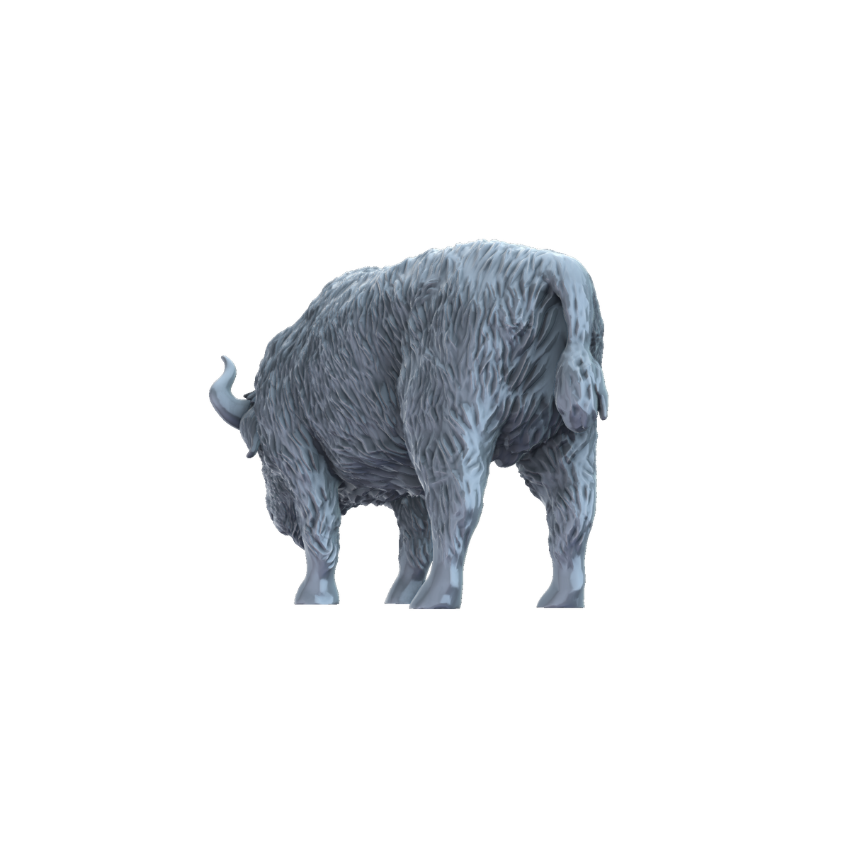 3D printed American bison standing rear view