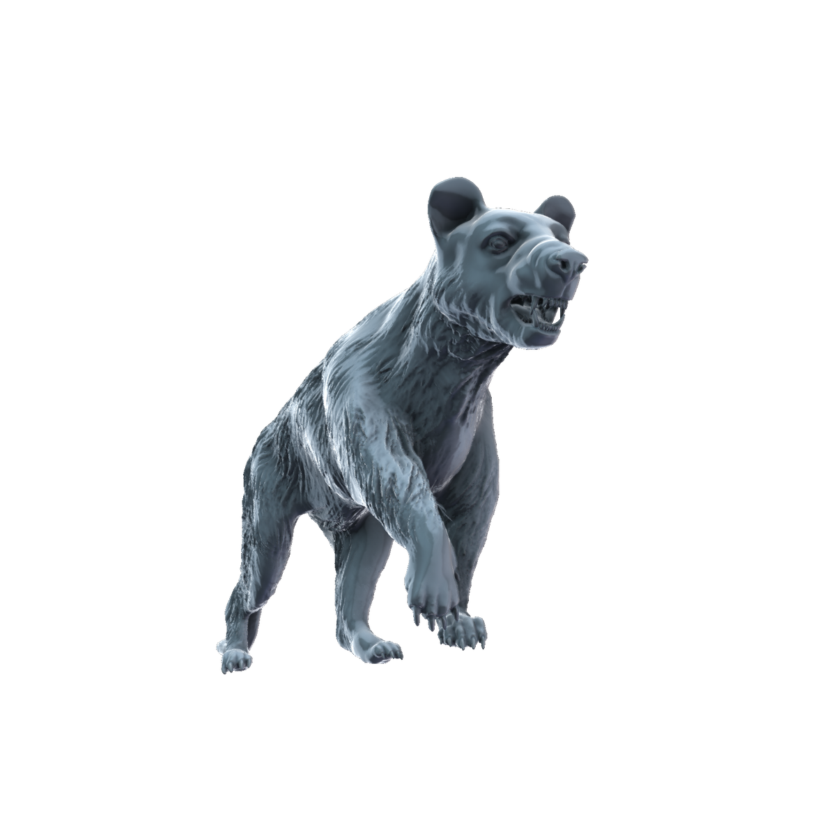 3D printed Amphicyonidae stalking front view