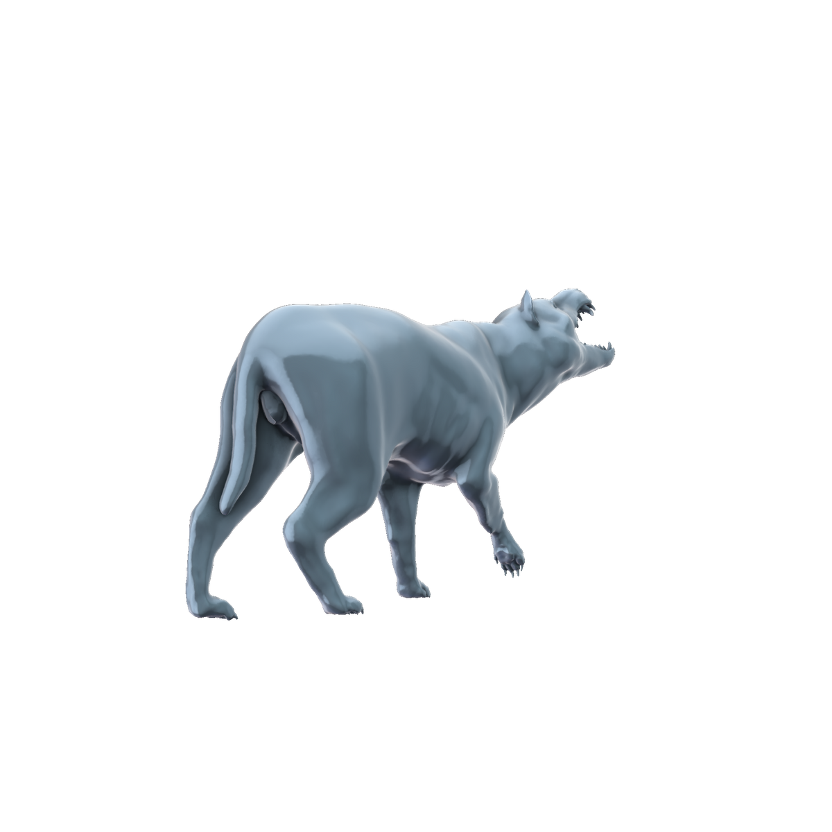 3D printed Andrewsarchus howling rear view