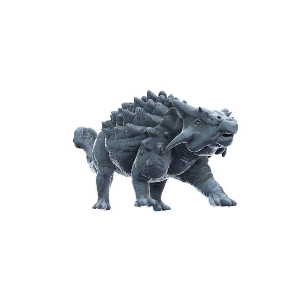 3D printed Ankylosaurus front view