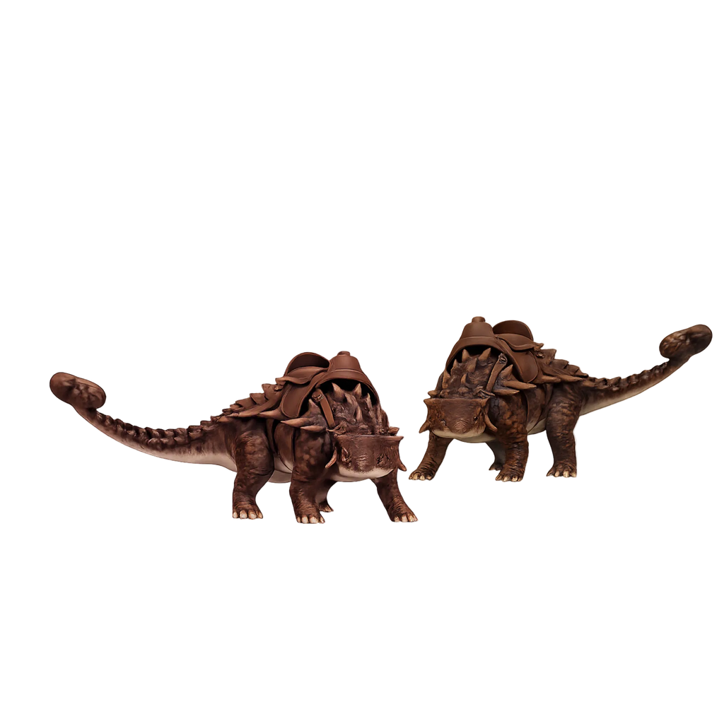 Painted Ankylosaurus mounts miniatures