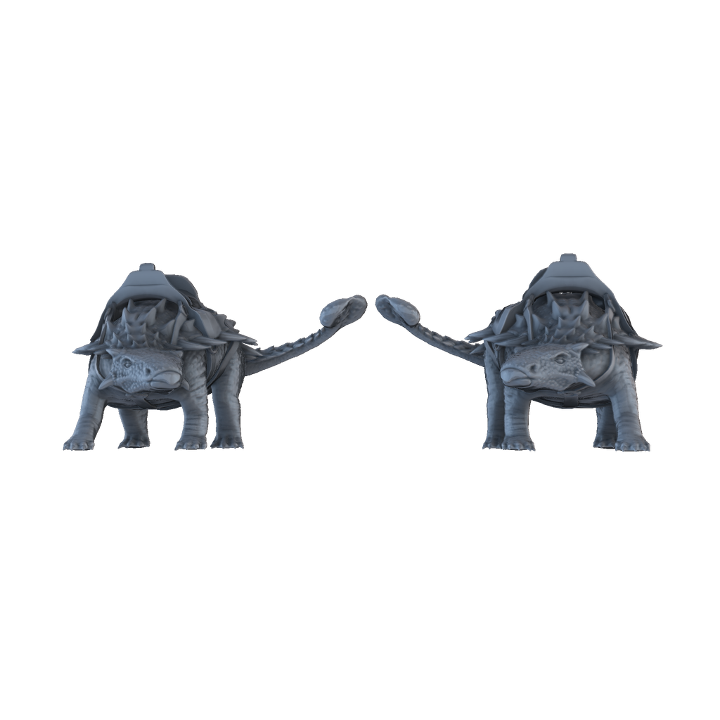 3D printed Ankylosaurus mounts front view