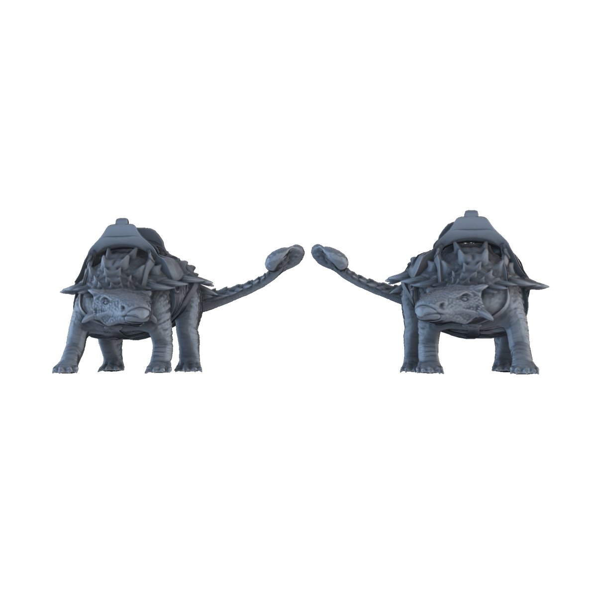 3D printed Ankylosaurus mounts front view