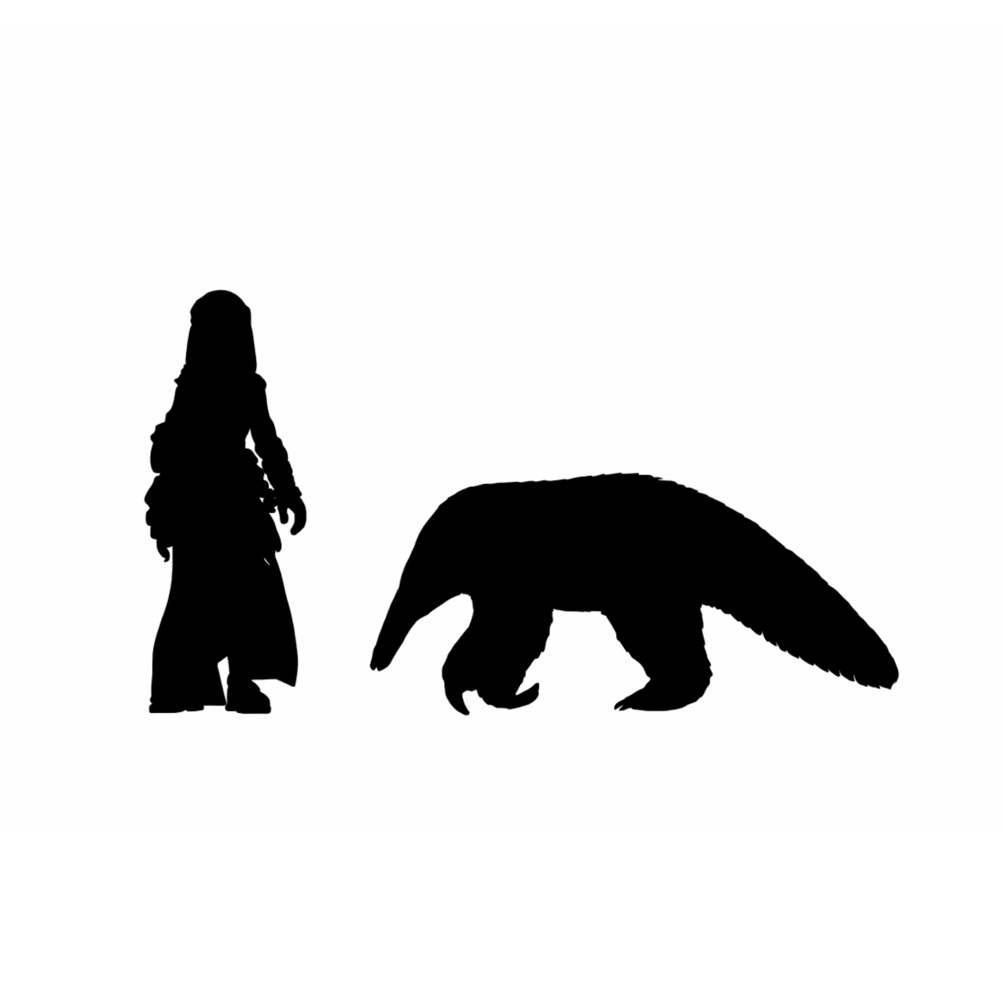 Anteater scale comparison to 28mm human miniature