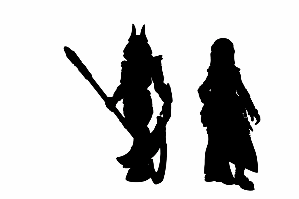 Anubis Warrior with khopesh scale comparison to 28mm human miniature