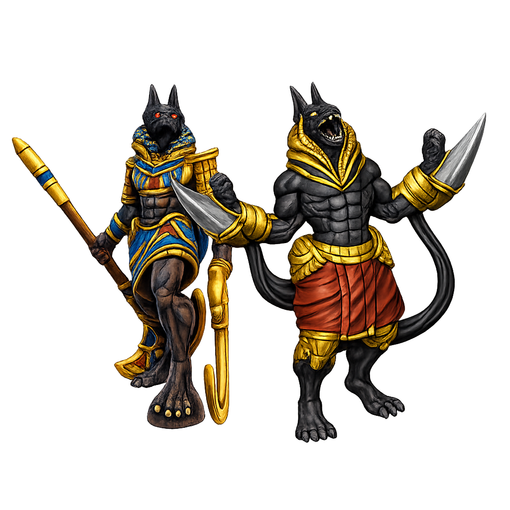Painted Anubis Warriors miniatures