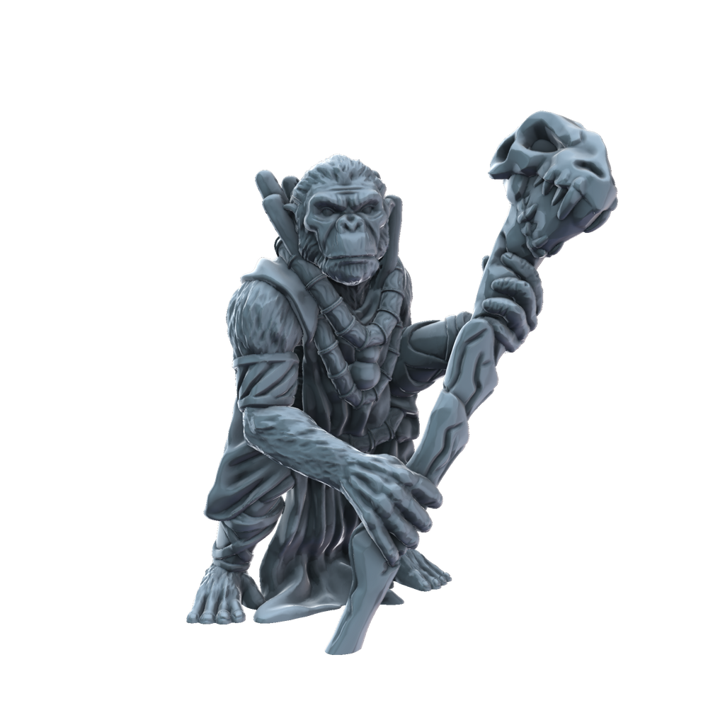 3D printed Ape Shaman front view