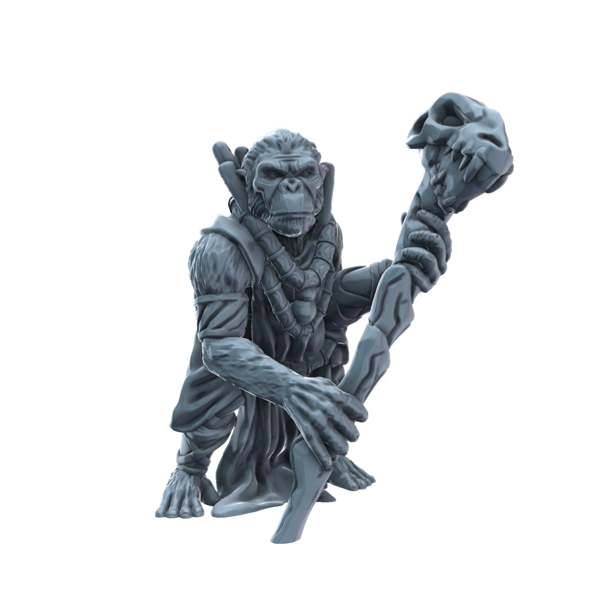 3D printed Ape Shaman front view