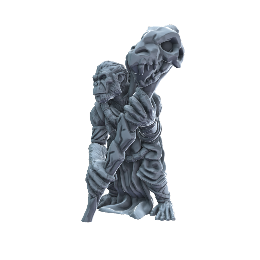 3D printed Ape Shaman side view