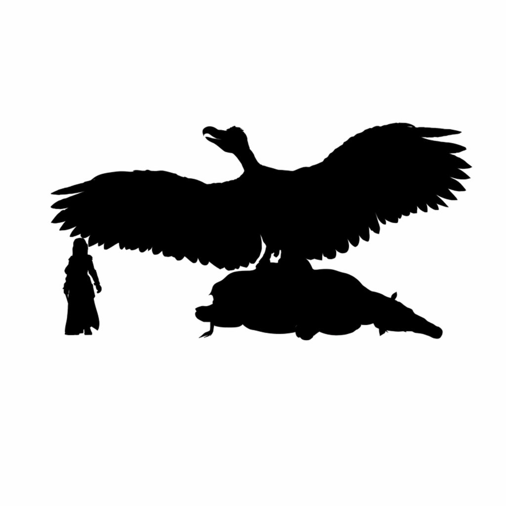 Argentavis with prey scale comparison to 28mm human miniature